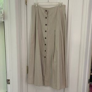 Spiegel Cream A-Line Skirt with Button Detail